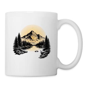 Berg See Natur Vintage Outdoor Design  - Tasse - Weiß - Rechts