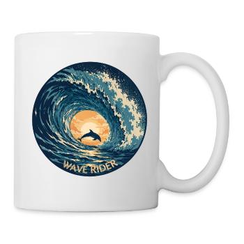 Delfin Ozean Meer WAVE RIDER - Tasse - Weiß - Rechts