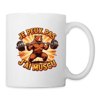 Je Peux Pas j'ai muscu - Mug blanc - blanc - Droite