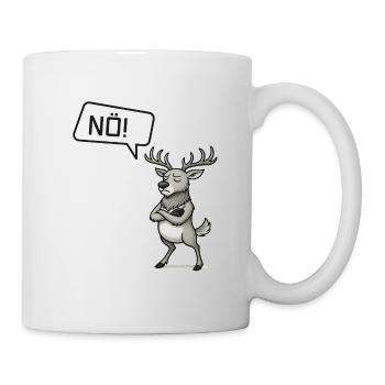 Nö! Hirsch – Sturkopf & stolzer Nein-Sager - Tasse - Weiß - Rechts