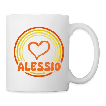 Herz im Regenbogenkreis Alessio - Tasse - Weiß - Rechts