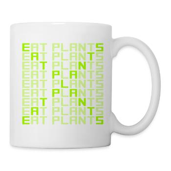 Sigle végétarien végan drôle de Eat Plants - Mug blanc - blanc - Droite