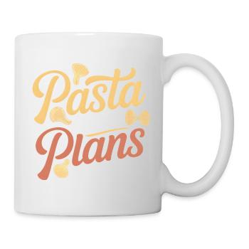 Pasta statt Pläne | Nudel Humor - Tasse - Weiß - Rechts