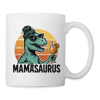 Mamasaurus Mama Mutter Geschenkidee Humor Lustig - Tasse - Weiß - Rechts
