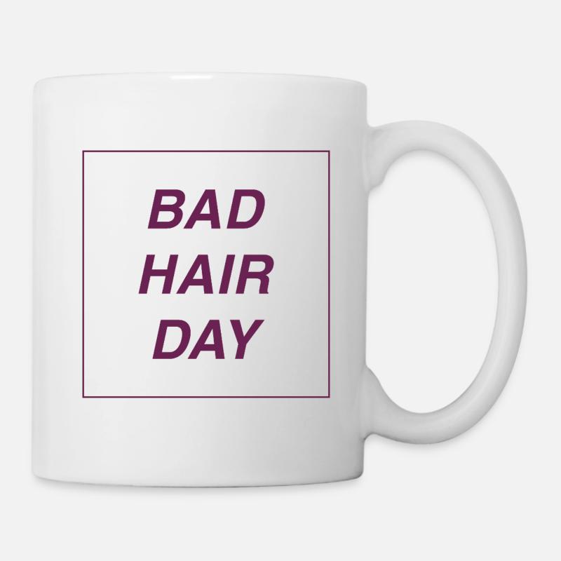 mauvaise journée capillaire - Mug blanc - blanc