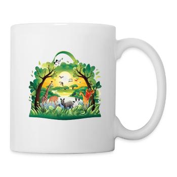 Tierparadies im Dschungelkreis - Tasse - Weiß - Rechts