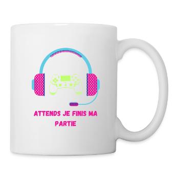 Attends Je Finis Ma Partie - Humour Gamer - Mug blanc - blanc - Droite