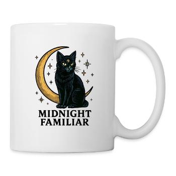 Mondnacht: Midnight Familiar Katze - Tasse - Weiß - Rechts