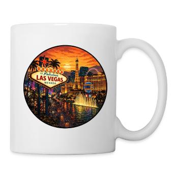 Las Vegas Nevada Sonnenuntergang Urlaub Design - Tasse - Weiß - Rechts