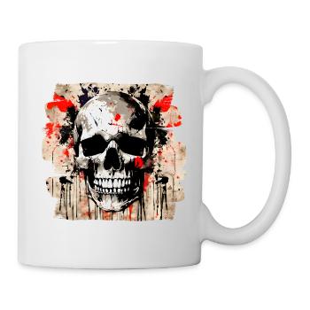 Schädel Graffiti Explosion - Tasse - Weiß - Rechts