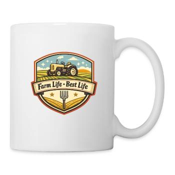 Farmleben Traktor-Badge - Tasse - Weiß - Rechts