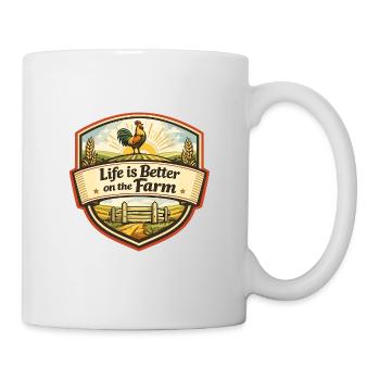 Leben ist besser auf dem Hof - Tasse - Weiß - Rechts