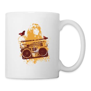 Frutiger Metro - Orange Boom Box - Female Portrait - Mug - white - Right