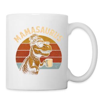 Mamasaurus Mama Mutter Geschenkidee Humor Lustig - Tasse - Weiß - Rechts
