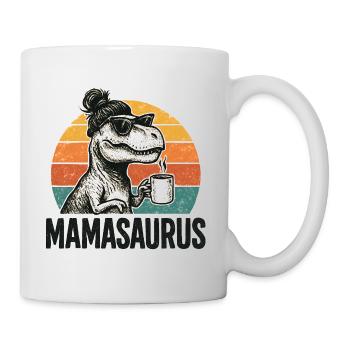 Mamasaurus Mama Mutter Geschenkidee Humor Lustig - Tasse - Weiß - Rechts