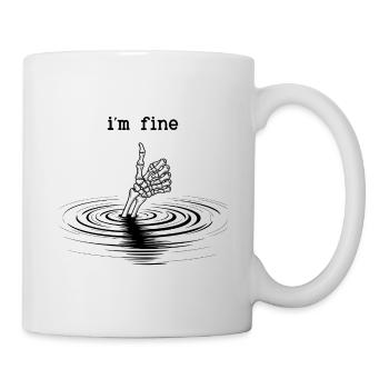 Daumen Hoch aus Wasserkreisen Mir gehts gut - Tasse - Weiß - Rechts