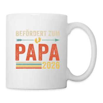 Retro Befördert zum Papa 2026 - Tasse - Weiß - Rechts