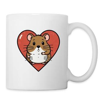 Conception de câlins de hamster au cœur - Mug blanc - blanc - Droite