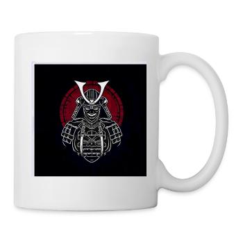 Samurai-Helm mit rotem Wappen - Tasse - Weiß - Rechts