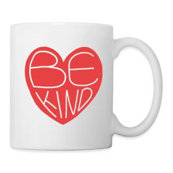 Cute Be Kind Red Heart Hand-Drawn Design - Mug - white - Right