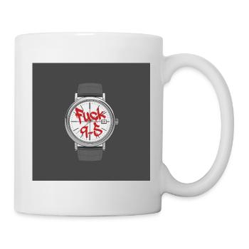9 to 5 Arbeit nervt Uhr Statement Design - Tasse - Weiß - Rechts