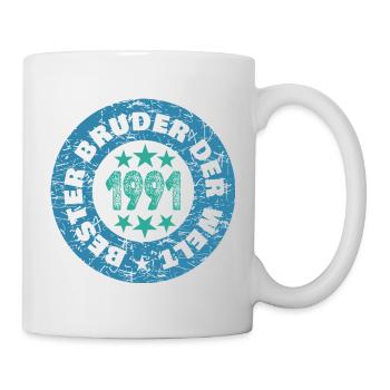 Round Retro Stamp 1991 - Mug - white - Right