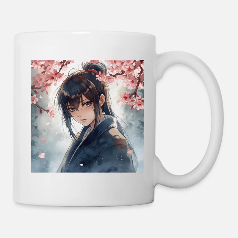Hanfu sous les cerisiers en fleurs - Mug blanc - blanc