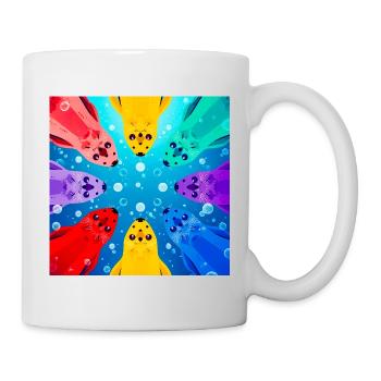 Bunte Kreis-Koi - Tasse - Weiß - Rechts