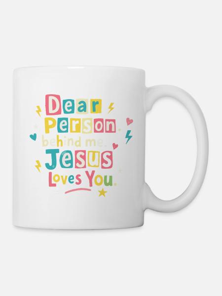 Jesus liebt dich positive Botschaft - Tasse - Weiß