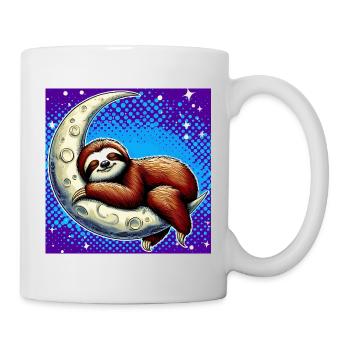 La paresse dort sur la Lune - Mug blanc - blanc - Droite