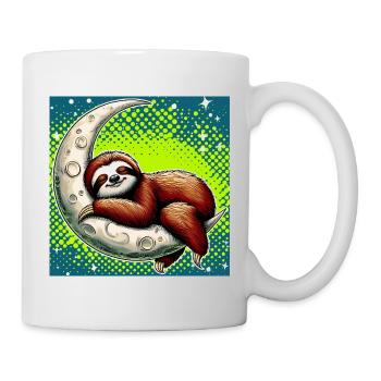 La paresse dort sur la Lune - Mug blanc - blanc - Droite