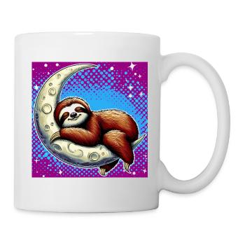 La paresse dort sur la Lune - Mug blanc - blanc - Droite