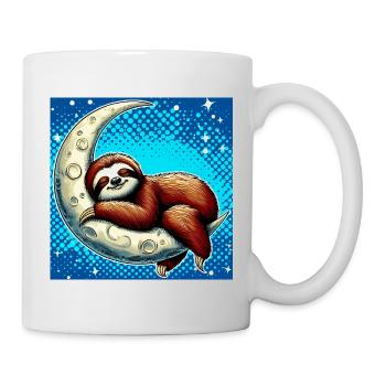 La paresse dort sur la Lune - Mug blanc - blanc - Droite
