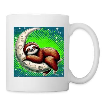 La paresse dort sur la Lune - Mug blanc - blanc - Droite