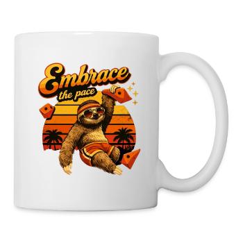 Retro Sloth: Embrace the Pace – Bouldering Sloth - Mug - white - Right