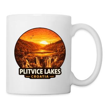 Plitvicer Seen Kroatien Sonnenuntergang Natur - Tasse - Weiß - Rechts
