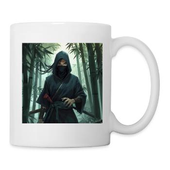Ninja dans la forêt de bambous - Mug blanc - blanc - Droite