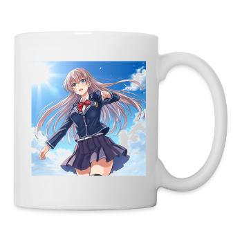 Schulmädchen im blauen Himmel - Tasse - Weiß - Rechts