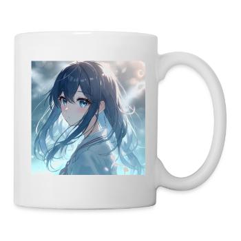 Portrait d’anime Blue Night Light - Mug blanc - blanc - Droite