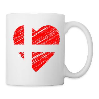 Danish Heart — Denmark Flag Brush - Mug - white - Right
