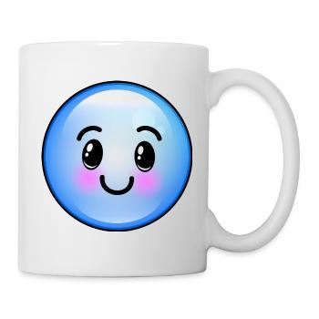 Niedliche blaue Blase - Tasse - Weiß - Rechts