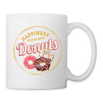 Donut Pastry Vintage Cake Doughnut Design - Mug - white - Right