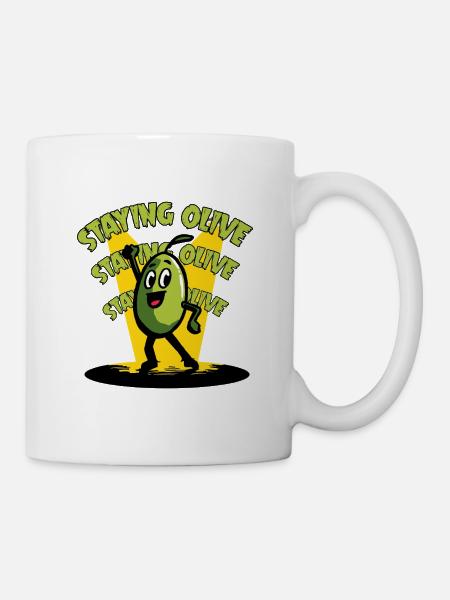 Staying Olive – Oliv-Disco und Retro-Humor - Tasse - Weiß