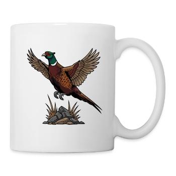 Ring-necked Pheasant in Flight Wild Nature - Mug - white - Right