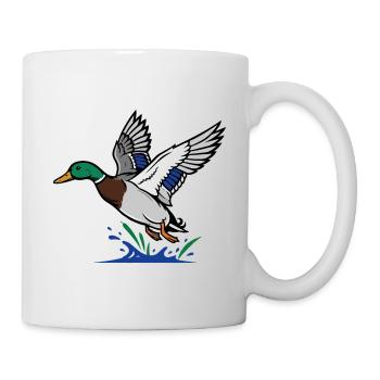 Stockente in der Flucht Wilder Naturteich - Tasse - Weiß - Rechts