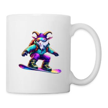 Budeur de snowboard néon Animal de sports d’hiver - Mug blanc - blanc - Droite