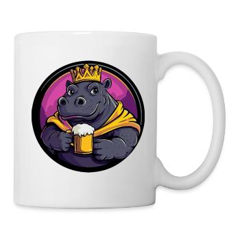 Nilpferd Bier Lustig - Tasse - Weiß - Rechts