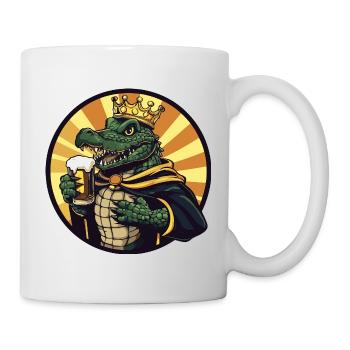 Alligator Bier Lustig - Tasse - Weiß - Rechts