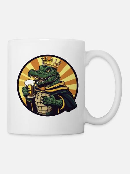 Alligator Bier Lustig - Tasse - Weiß