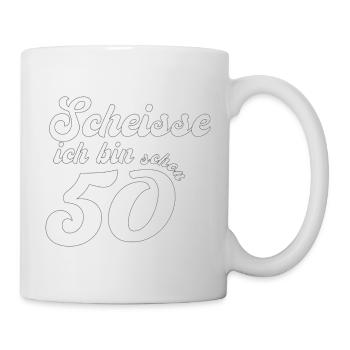 50 Jahre Scheisse ich bin 50 Geburtstag Geschenk - Tasse - Weiß - Rechts
